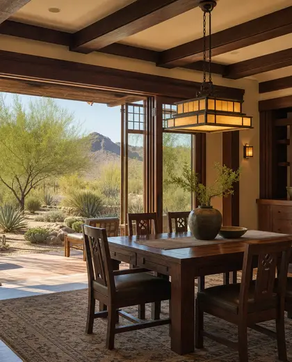 craftsman garden — dining room (desert)