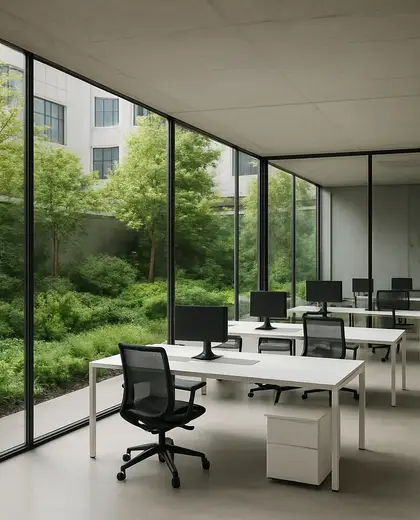 minimalist garden — open office (urban)