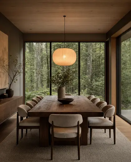japandi store — formal dining room (forest)