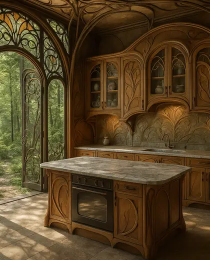 art nouveau public space — kitchen (forest)