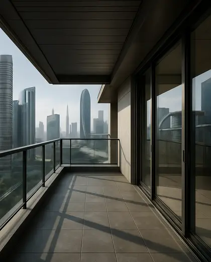 futuristic house — balcony (urban)