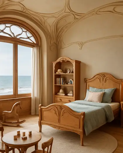 art nouveau public space — childrens bedroom (coastal)