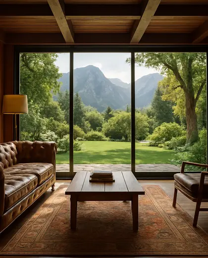 vintage backyard — living room (mountain)