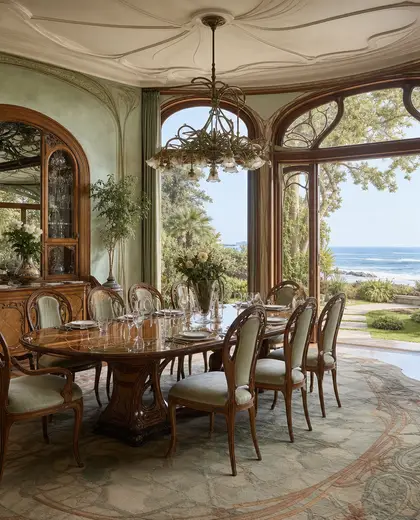 art nouveau garden — formal dining room (beach)