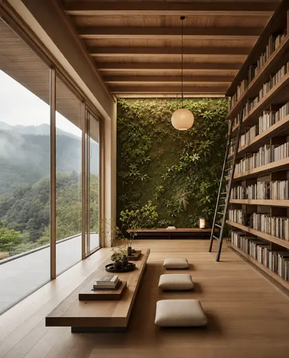 japandi vertical garden — library (mountain)