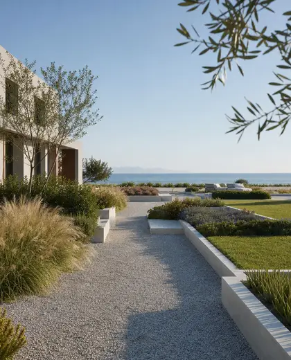 minimalist hotel — garden (coastal)