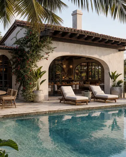 eclectic hotel — pool house (coastal)