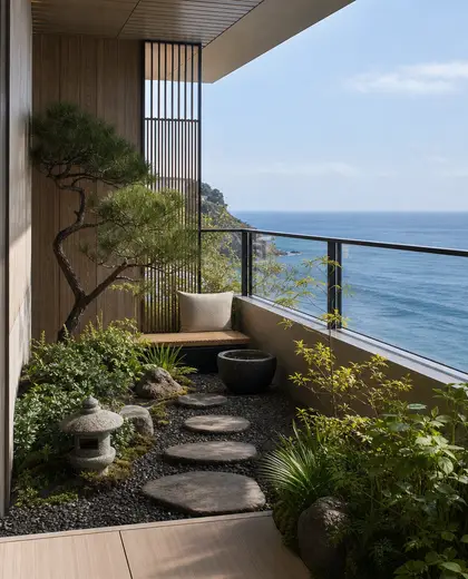 japandi garden — balcony garden (ocean)