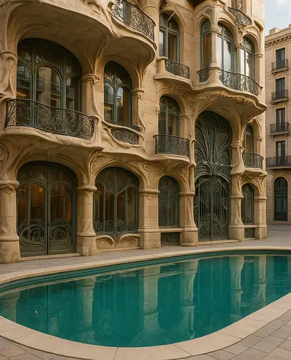 art nouveau building — pool (urban)