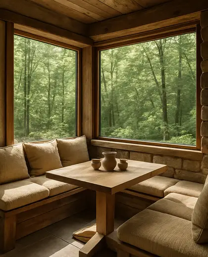 sustainable home — breakfast nook (forest)