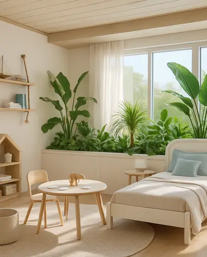 contemporary indoor garden — childrens bedroom (coastal)