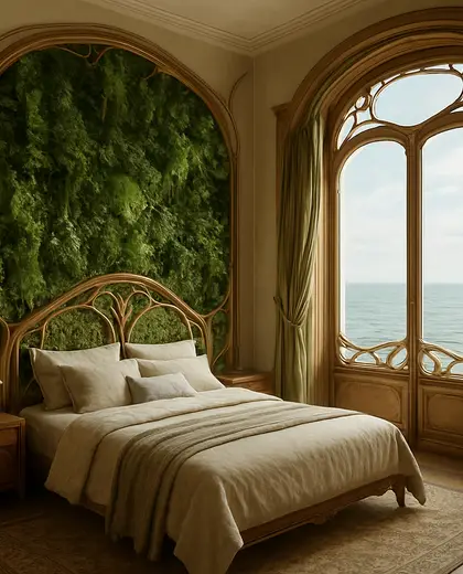 art nouveau vertical garden — bedroom (ocean)