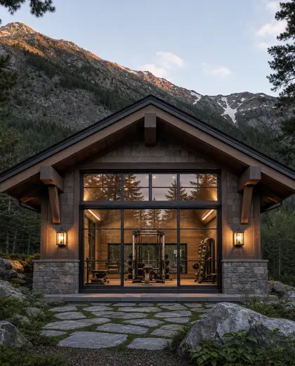 craftsman facade — home gym (mountain)