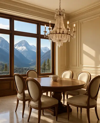 neoclassical condo — informal dining room (mountain)