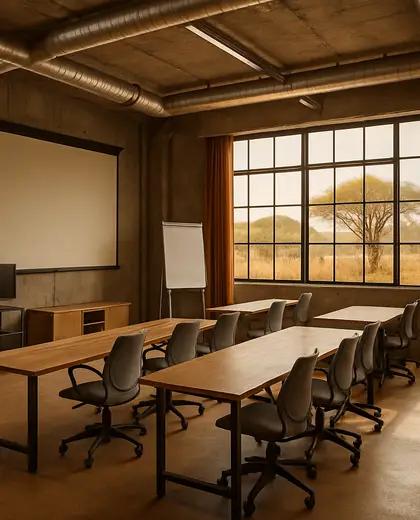 industrial hotel — training room (savanna)