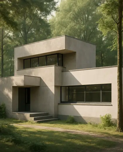 bauhaus facade — study (forest)