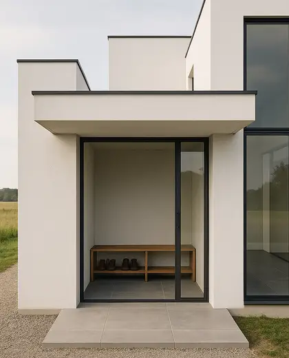 bauhaus facade — mud room (rural)