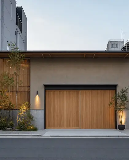 japandi facade — warehouse (urban)