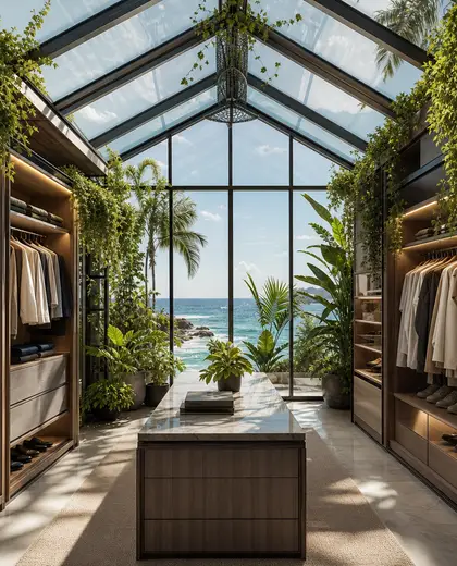 modern greenhouse — walk in closet (ocean)