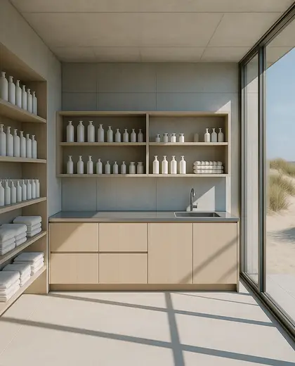 bauhaus salon — storage room (beach)