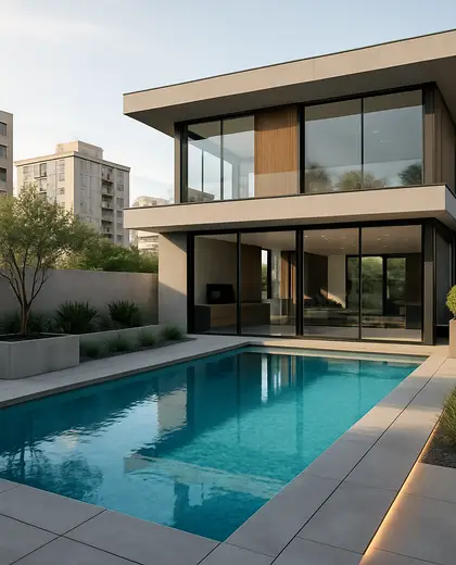contemporary house — pool (urban)
