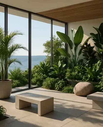 contemporary indoor garden — patio (ocean)