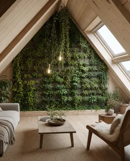 scandinavian vertical garden — attic (rural)