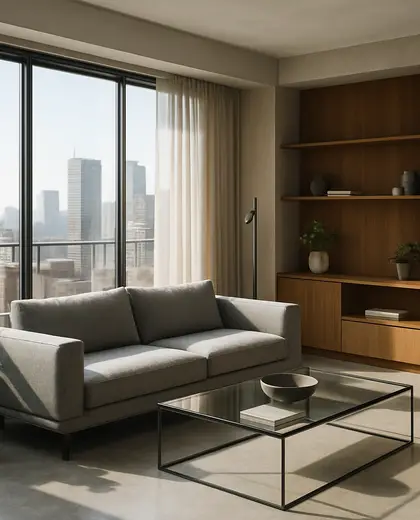 modern home — living room (urban)