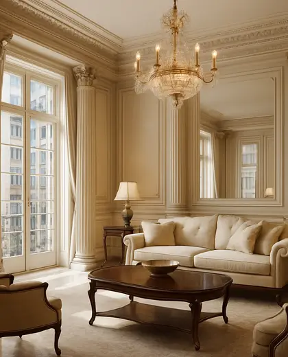 neoclassical house — living room (urban)