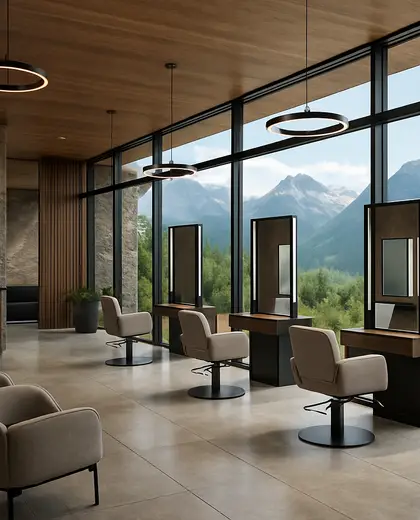 modern salon — main hall (mountain)