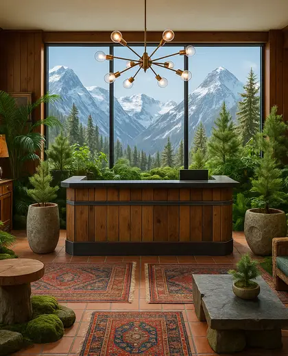 eclectic indoor garden — reception (alpine)