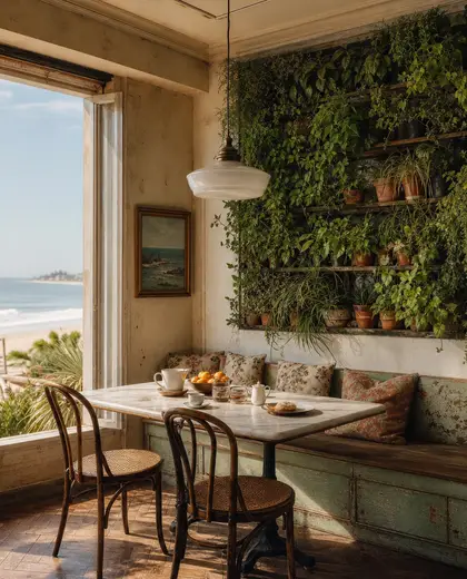 vintage vertical garden — breakfast nook (beach)