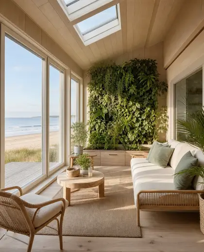 scandinavian vertical garden — sunroom (beach)