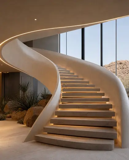 futuristic house — staircase (desert)