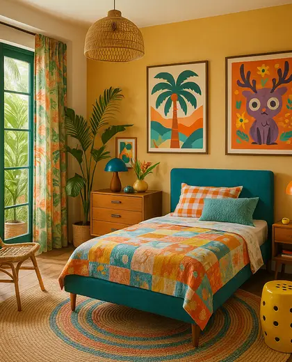 eclectic house — youth bedroom (tropical)