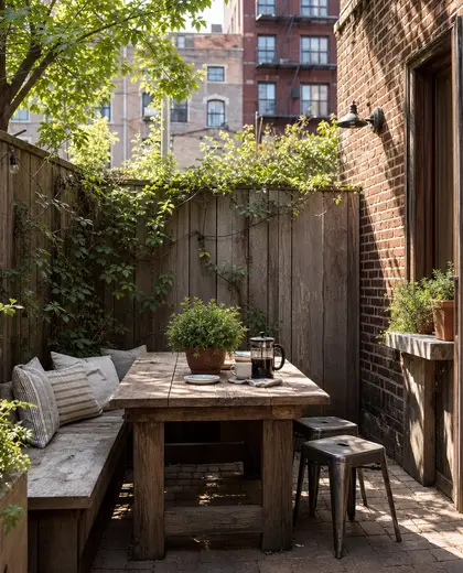 rustic yard — breakfast nook (urban)