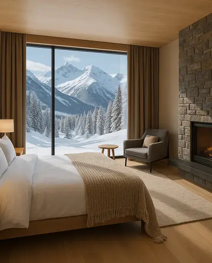 modern hotel — master bedroom (alpine)