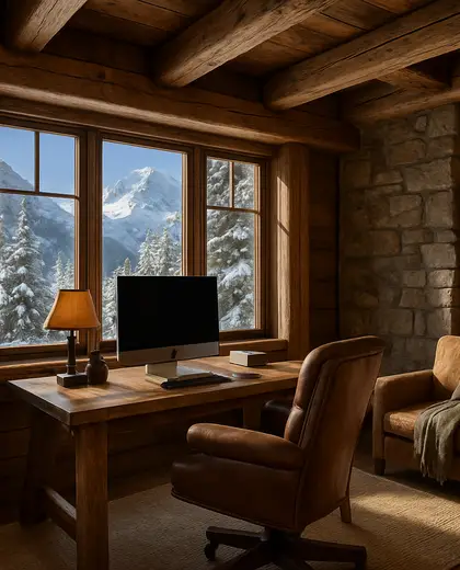 rustic house — home office (alpine)