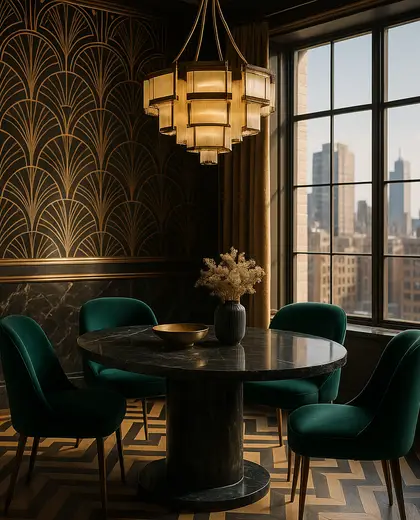 art deco apartment — informal dining room (urban)