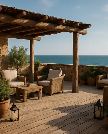 rustic hotel — roof (ocean)