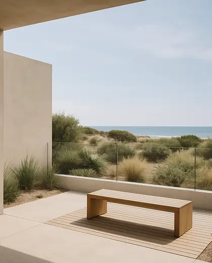 minimalist yard — patio (coastal)