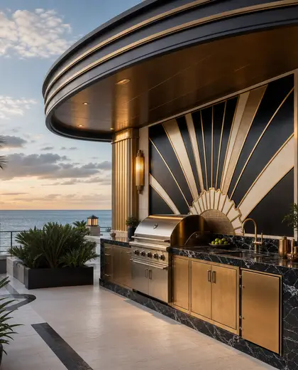 art deco building — outdoor kitchen (ocean)