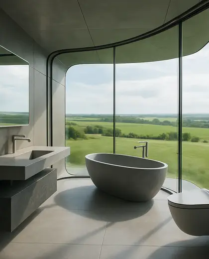 futuristic house — bathroom (rural)
