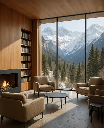 modern salon — library (alpine)