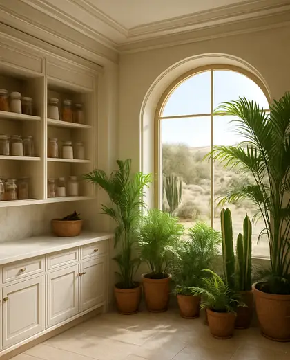 neoclassical indoor garden — pantry (desert)