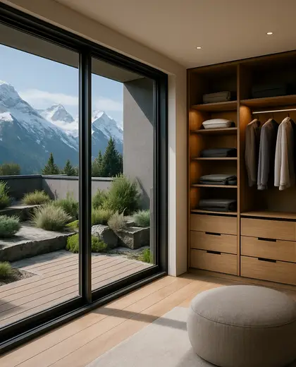 contemporary rooftop garden — walk in closet (alpine)