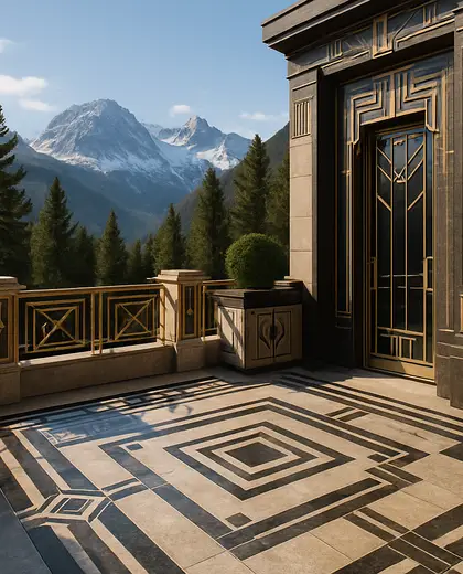 art deco yard — terrace (alpine)