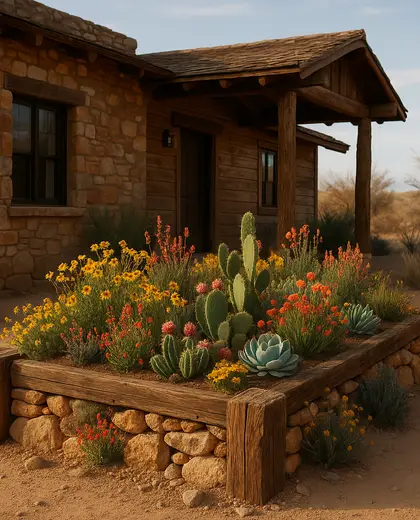rustic home — flower bed (desert)