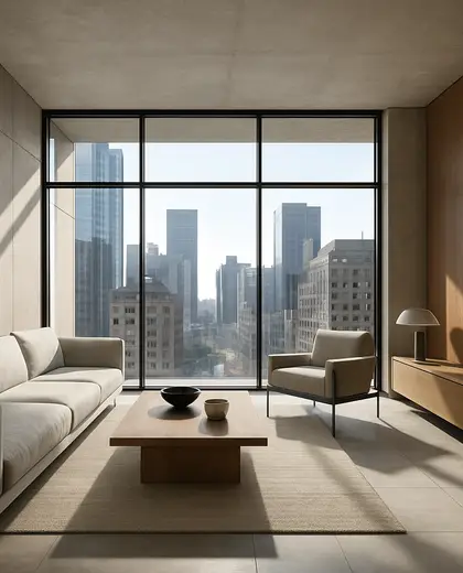 modern house — living room (urban)
