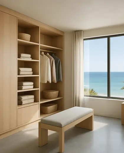 modern office space — dressing room (coastal)